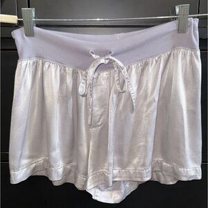PJ‎ HARLOW Elegant Silver Satin Sleep Shorts